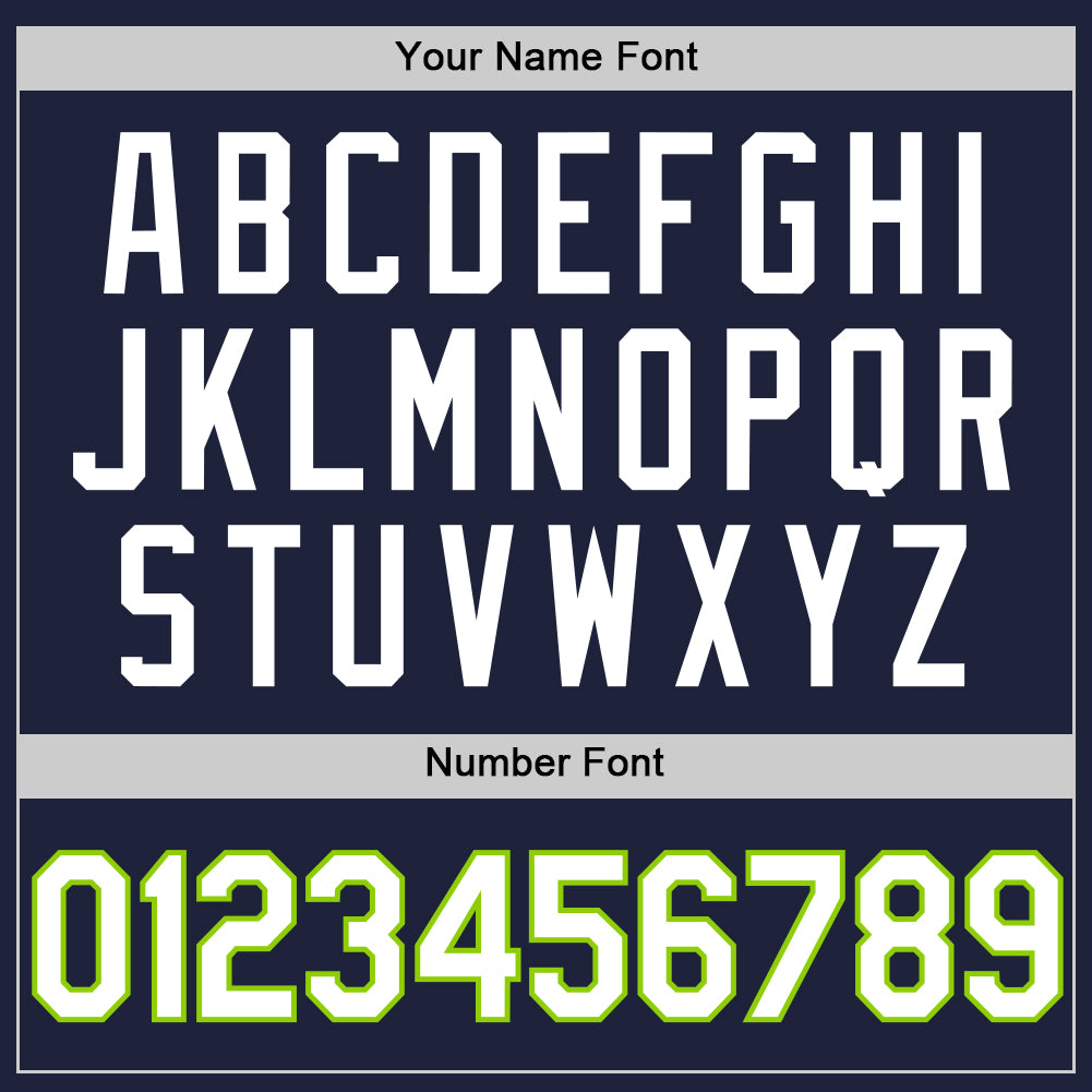 Custom Navy White-Neon Green Authentic Throwback Basketball Jersey