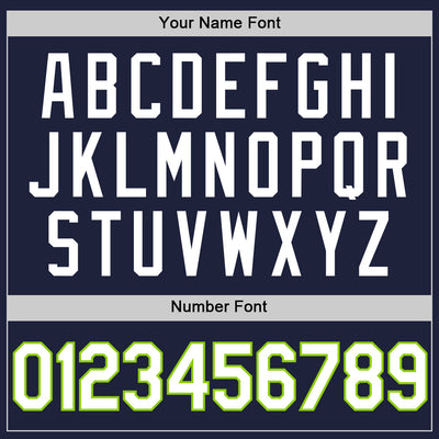 Custom Navy White-Neon Green Authentic Throwback Basketball Jersey