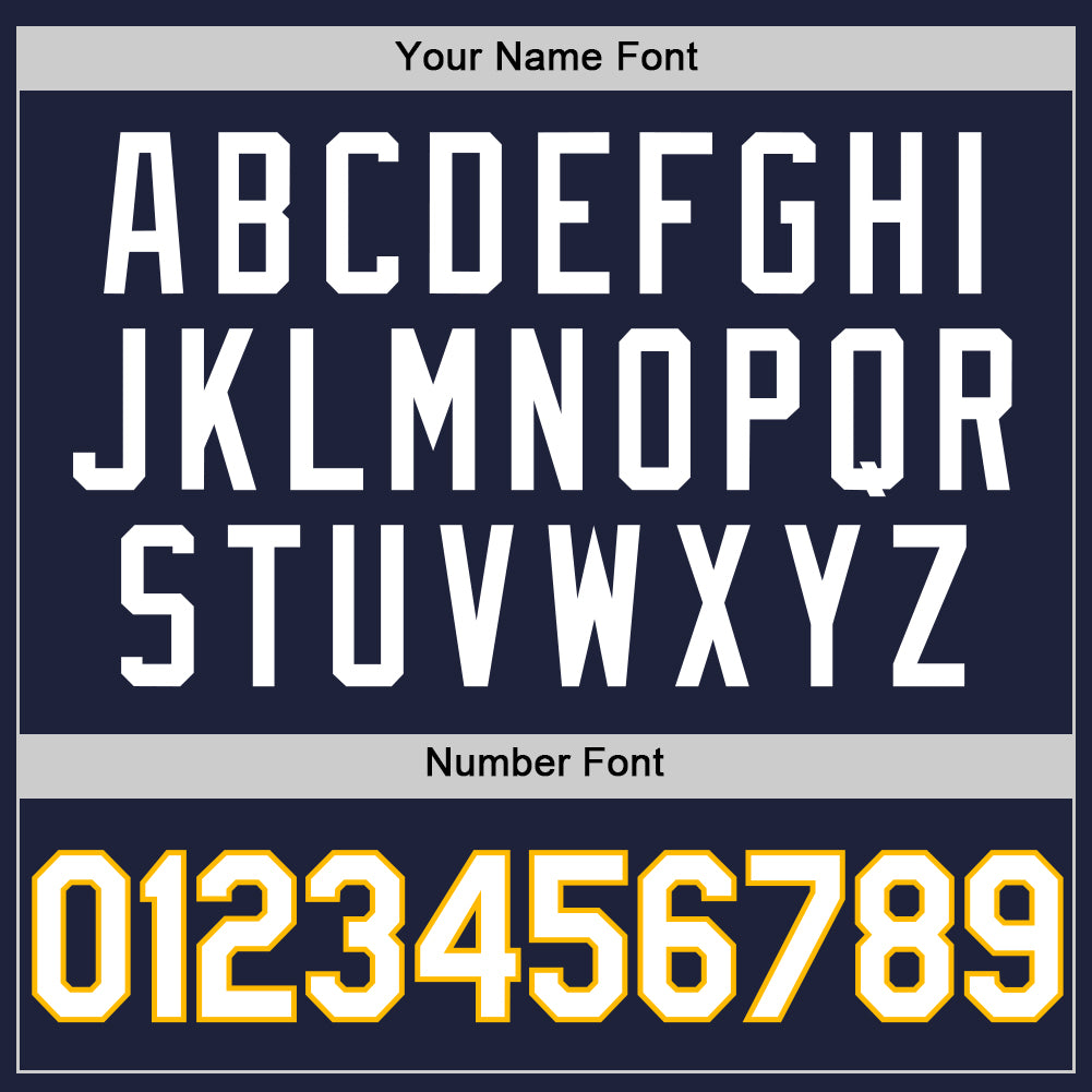 Custom Navy White-Gold Authentic Throwback Basketball Jersey