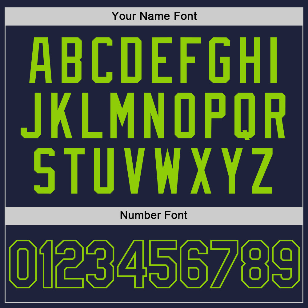 Custom Navy Neon Green Authentic Throwback Basketball Jersey