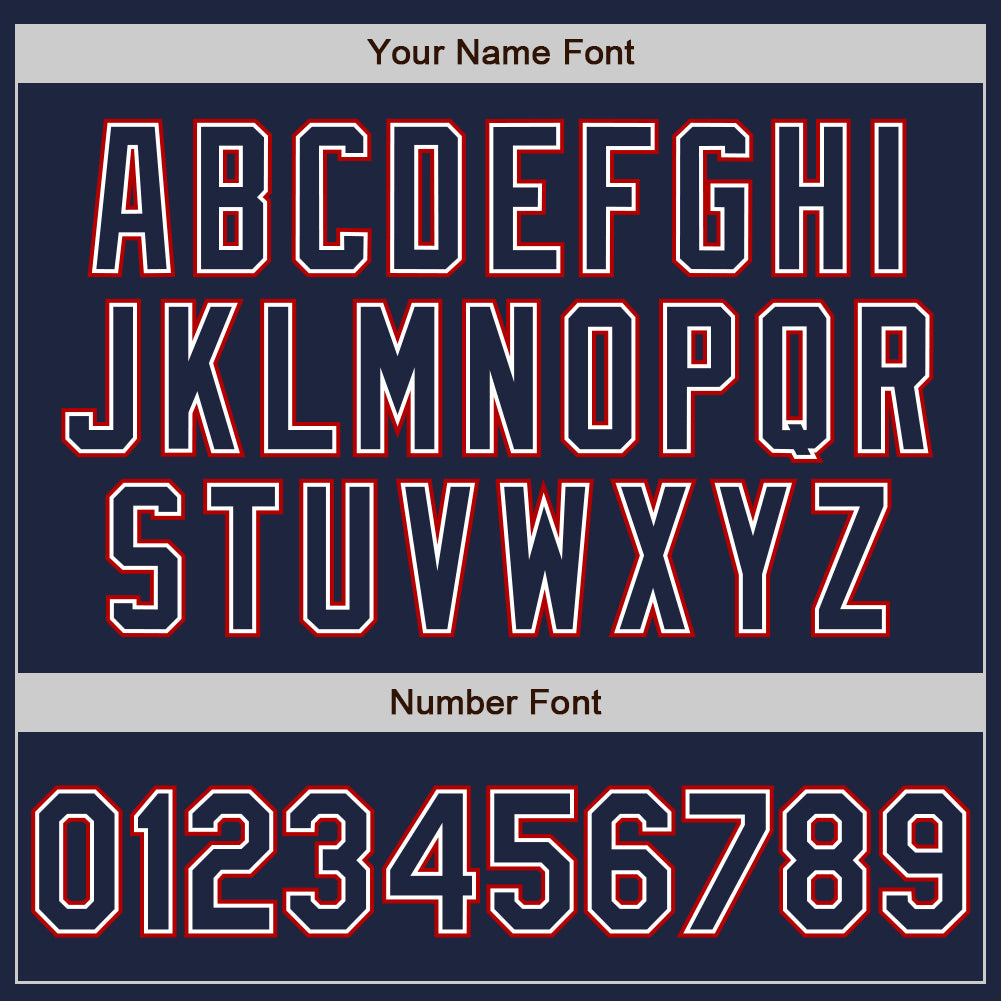 Custom Navy White-Red Authentic Baseball Jersey