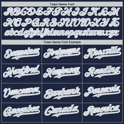 Custom Navy Silver-White Authentic Baseball Jersey