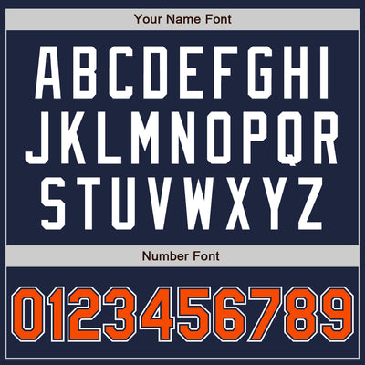 Custom Navy Orange-White Authentic Baseball Jersey
