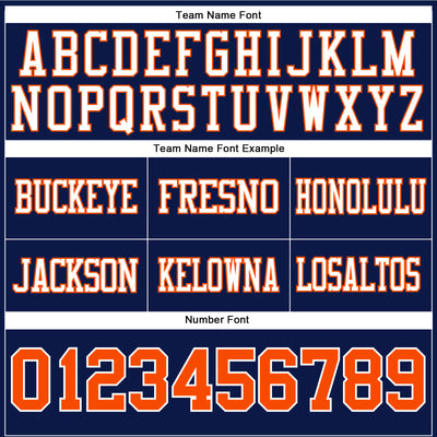 Custom Navy Orange-White Authentic Football Jersey