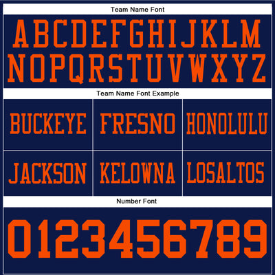 Custom Navy Orange Authentic Football Jersey