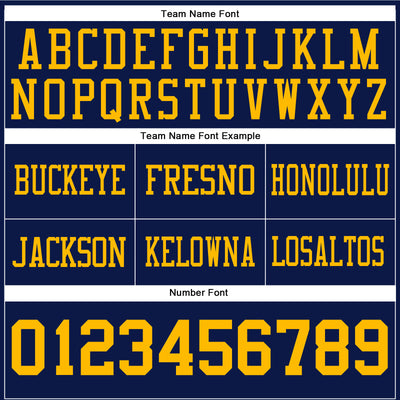 Custom Navy Gold Authentic Football Jersey