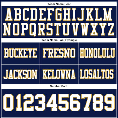 Custom Navy White-Old Gold Authentic Football Jersey