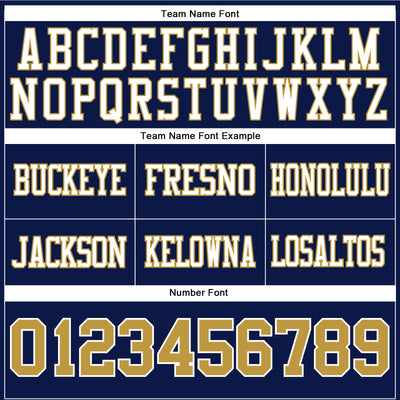 Custom Navy Old Gold-White Authentic Football Jersey