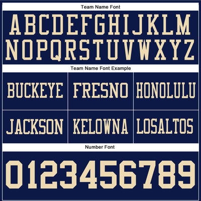 Custom Navy Cream Authentic Football Jersey