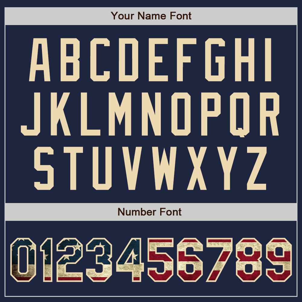 Custom Stitched Navy Vintage USA Flag-Cream Baseball Pullover Sweatshirt Hoodie