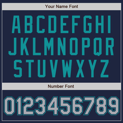 Custom Stitched Navy Gray-Teal Baseball Pullover Sweatshirt Hoodie