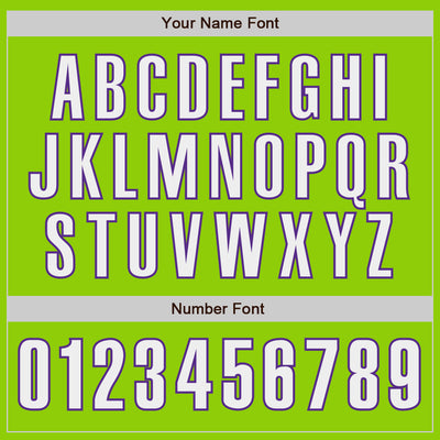 Custom Neon Green White-Purple Authentic Baseball Jersey