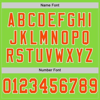 Custom Neon Green Orange-White Mesh Authentic Throwback Football Jersey