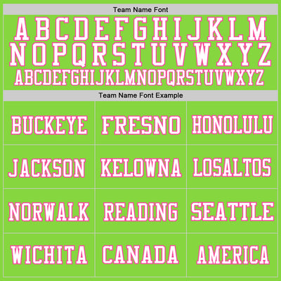 Custom Neon Green Pink-White Mesh Authentic Throwback Football Jersey