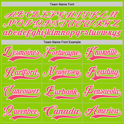 Custom Neon Green Neon Pink-White Hockey Lace Neck Jersey