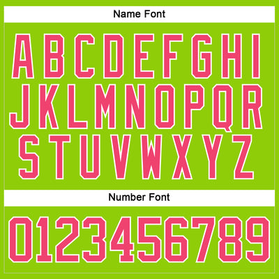 Custom Neon Green Neon Pink-White Hockey Lace Neck Jersey