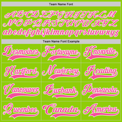 Custom Neon Green Pink-White Hockey Lace Neck Jersey