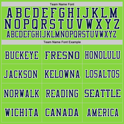 Custom Neon Green Navy-White Mesh Authentic Throwback Football Jersey