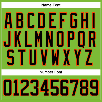 Custom Neon Green Black-Orange Hockey Jersey