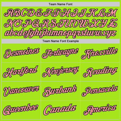 Custom Neon Green Medium Pink-Black Authentic Throwback Basketball Jersey