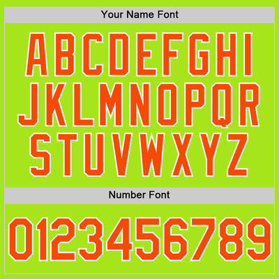 Custom Neon Green Orange-White Authentic Throwback Basketball Jersey