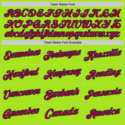 Custom Neon Green Red-Royal Authentic Throwback Basketball Jersey