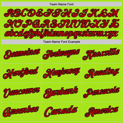 Custom Neon Green Red-Black Authentic Throwback Basketball Jersey