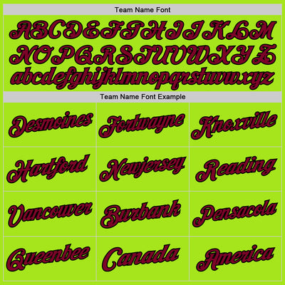 Custom Neon Green Maroon-Black Authentic Throwback Basketball Jersey