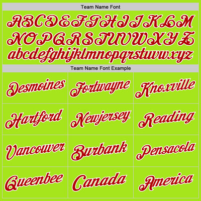 Custom Neon Green Red-White Authentic Throwback Basketball Jersey