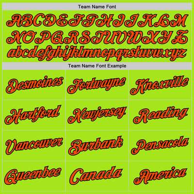 Custom Neon Green Orange-Black Authentic Throwback Basketball Jersey