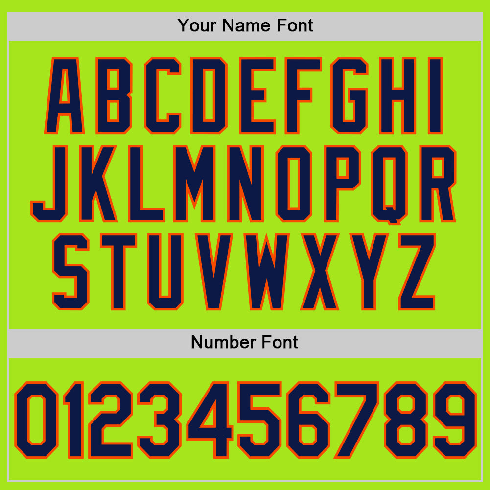 Custom Neon Green Navy-Orange Authentic Throwback Basketball Jersey