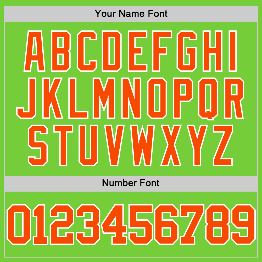 Custom Neon Green Orange-White Authentic Basketball Jersey