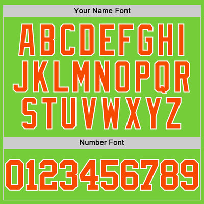 Custom Neon Green Orange-White Authentic Basketball Jersey