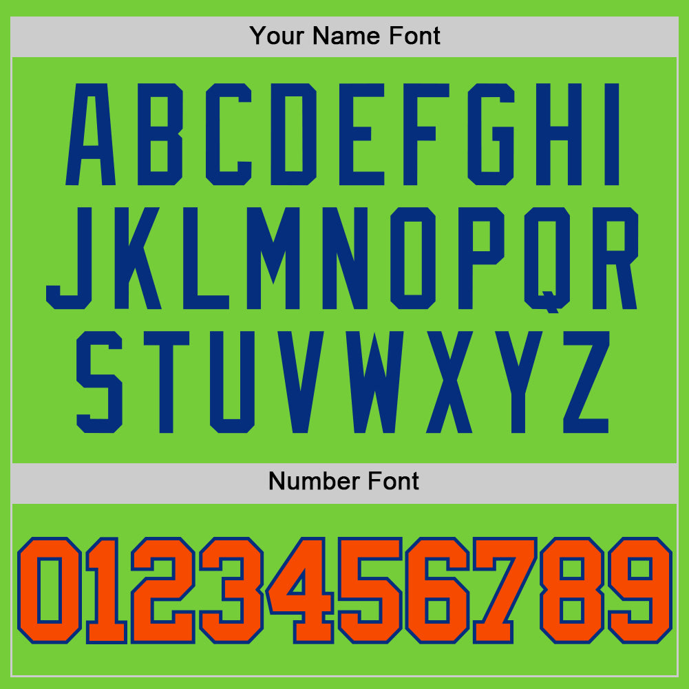 Custom Neon Green Orange-Royal Authentic Basketball Jersey