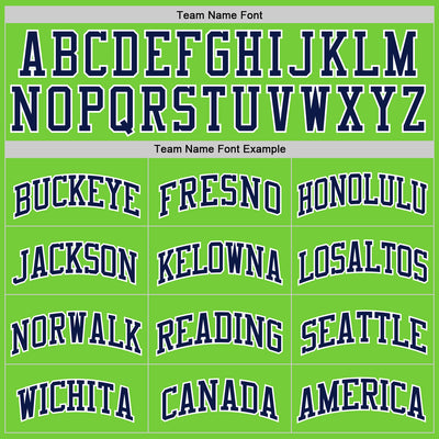Custom Neon Green Navy-White Authentic Basketball Jersey