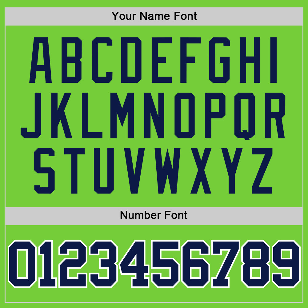 Custom Neon Green Navy-White Authentic Basketball Jersey