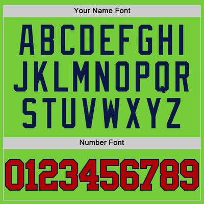 Custom Neon Green Red-Navy Authentic Basketball Jersey