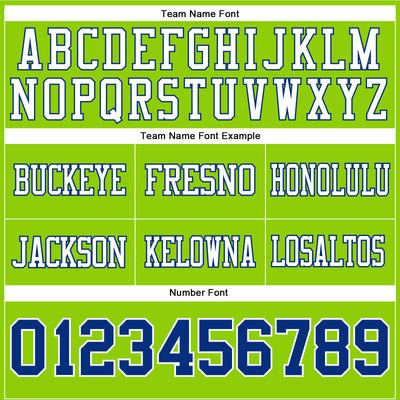 Custom Neon Green Royal-White Authentic Football Jersey