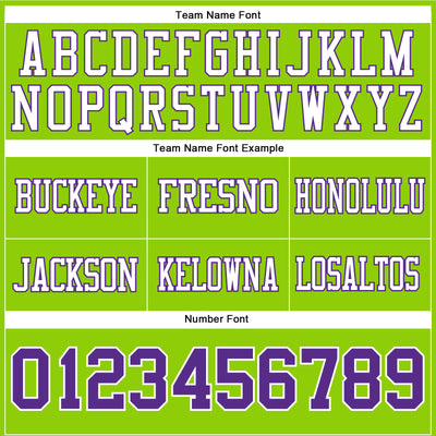 Custom Neon Green Purple-White Authentic Football Jersey