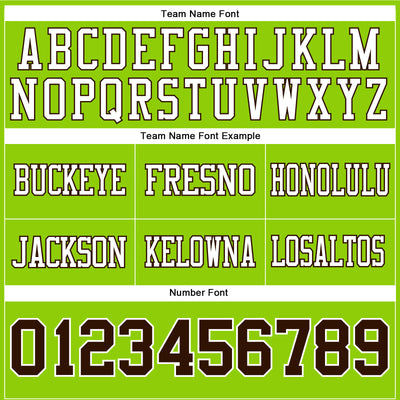 Custom Neon Green Brown-White Authentic Football Jersey