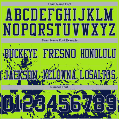 Custom Neon Green Navy-Gray 3D Pattern Splash Authentic Football Jersey