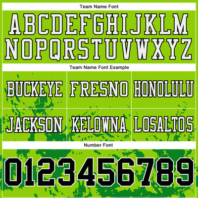 Custom Neon Green Black Grass Green-White 3D Pattern Splash Authentic Football Jersey