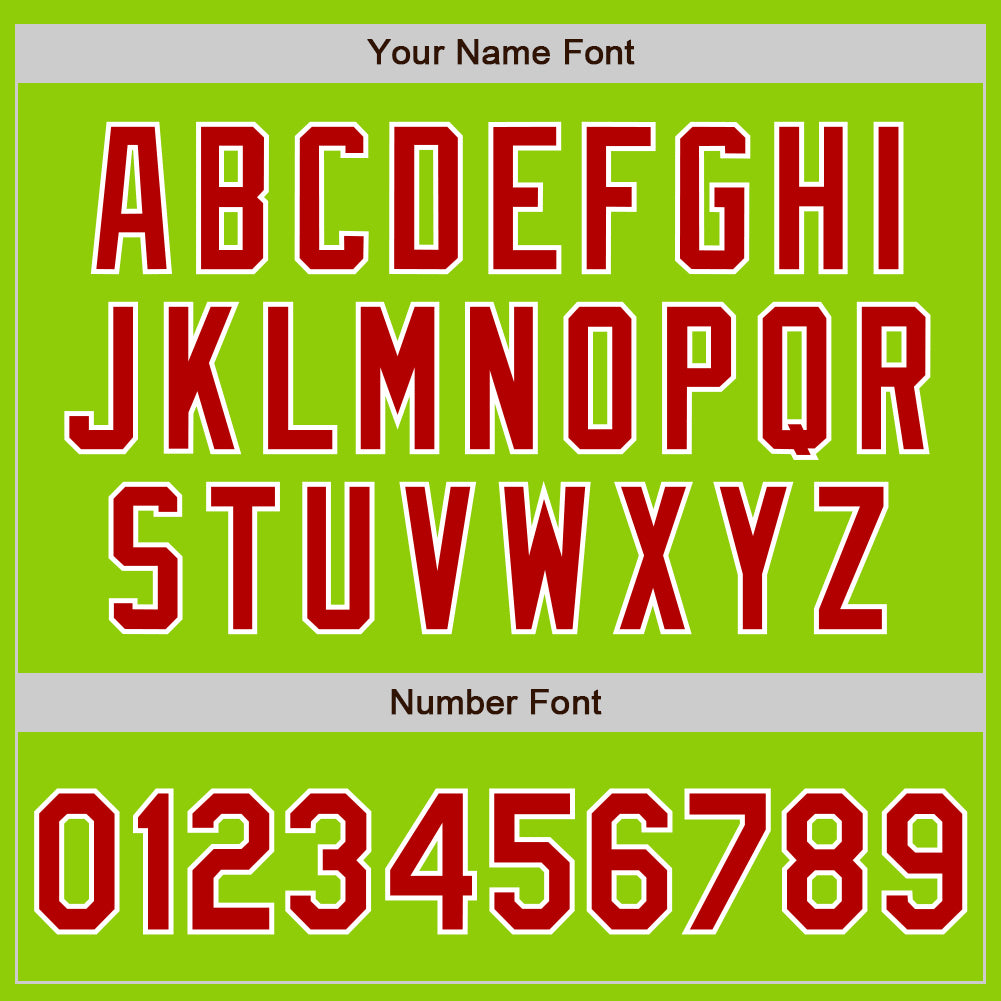 Custom Stitched Neon Green Red-White Baseball Pullover Sweatshirt Hoodie