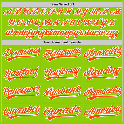 Custom Stitched Neon Green Orange-White Baseball Pullover Sweatshirt Hoodie