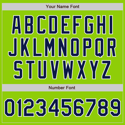 Custom Stitched Neon Green Navy-White Baseball Pullover Sweatshirt Hoodie