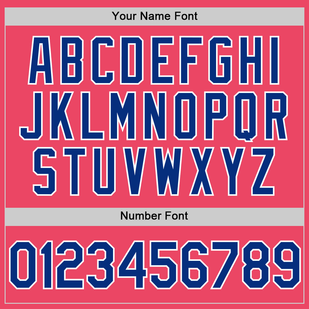 Custom Neon Pink Royal-White Authentic Baseball Jersey