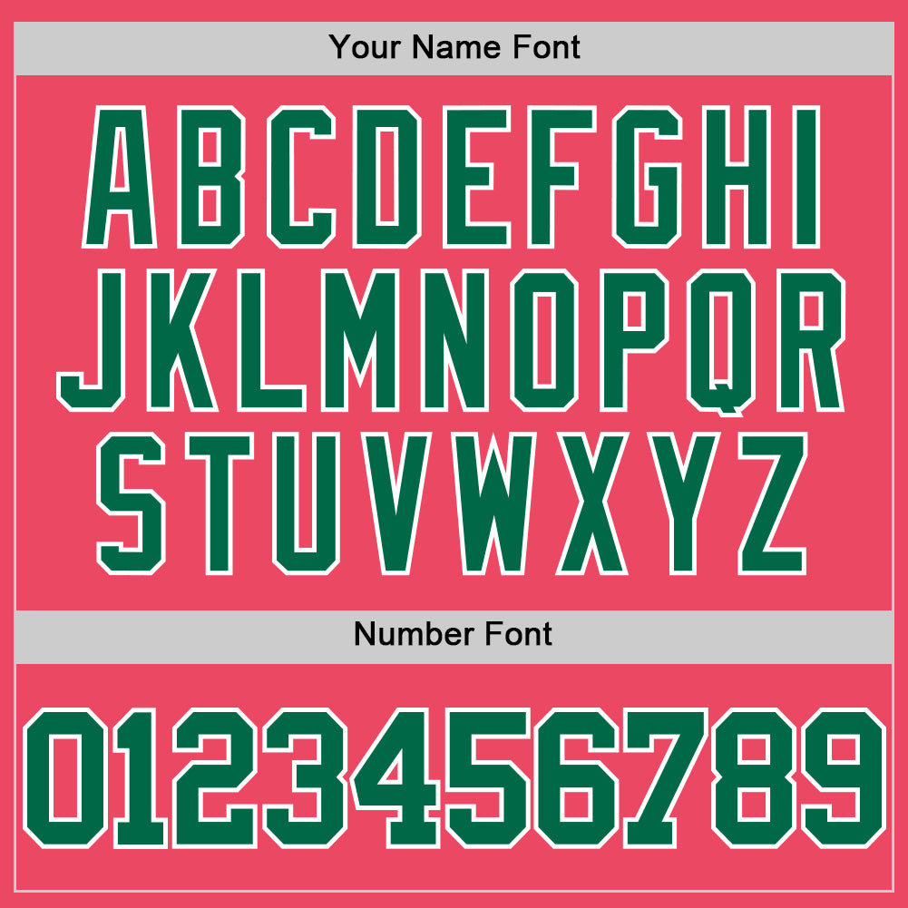 Custom Neon Pink Kelly Green-White Authentic Basketball Jersey