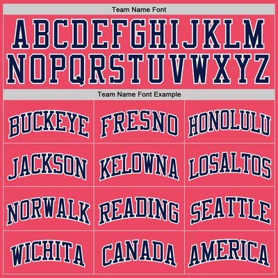 Custom Neon Pink Navy-White Authentic Basketball Jersey