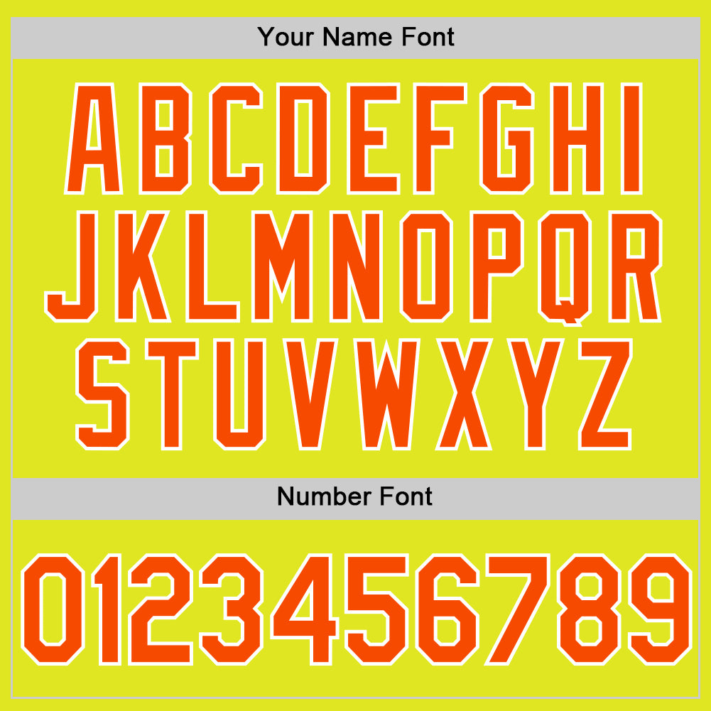 Custom Neon Yellow Orange-White Authentic Baseball Jersey