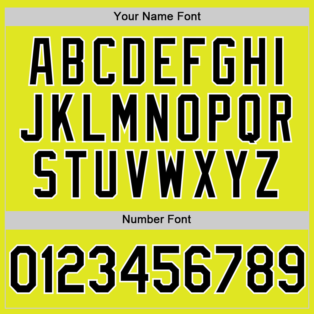 Custom Neon Yellow Black-White Authentic Baseball Jersey